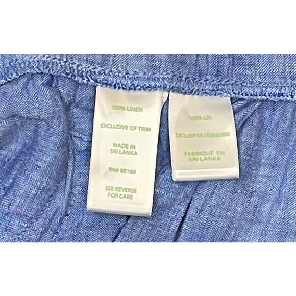 Lilly Pulitzer 100% Linen Scalloped Hem Shorts Sz L Chambray Blue NWOT coastal - Picture 7 of 8